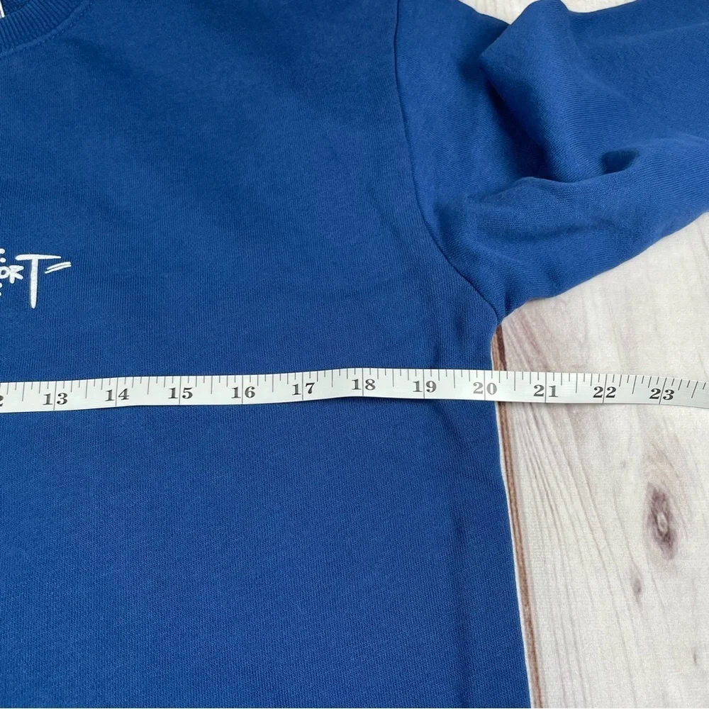 Seek Discomfort Essential Crewneck Sweater Sweatshirt Men’s XS Blue Motivational